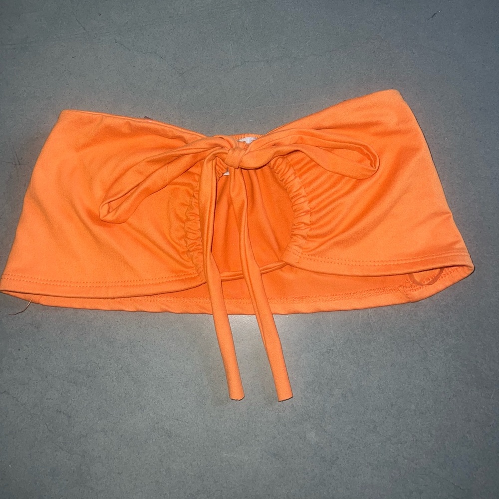 Orange Strapless Summer Top